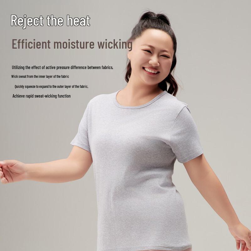 Yiershuang Women's 100% Cotton Plus Size Short Sleeve T-Shirt 2-Pack