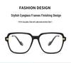 Retro TR Large Frame Flat Lenses Men's Anti-Blue Light Glasses