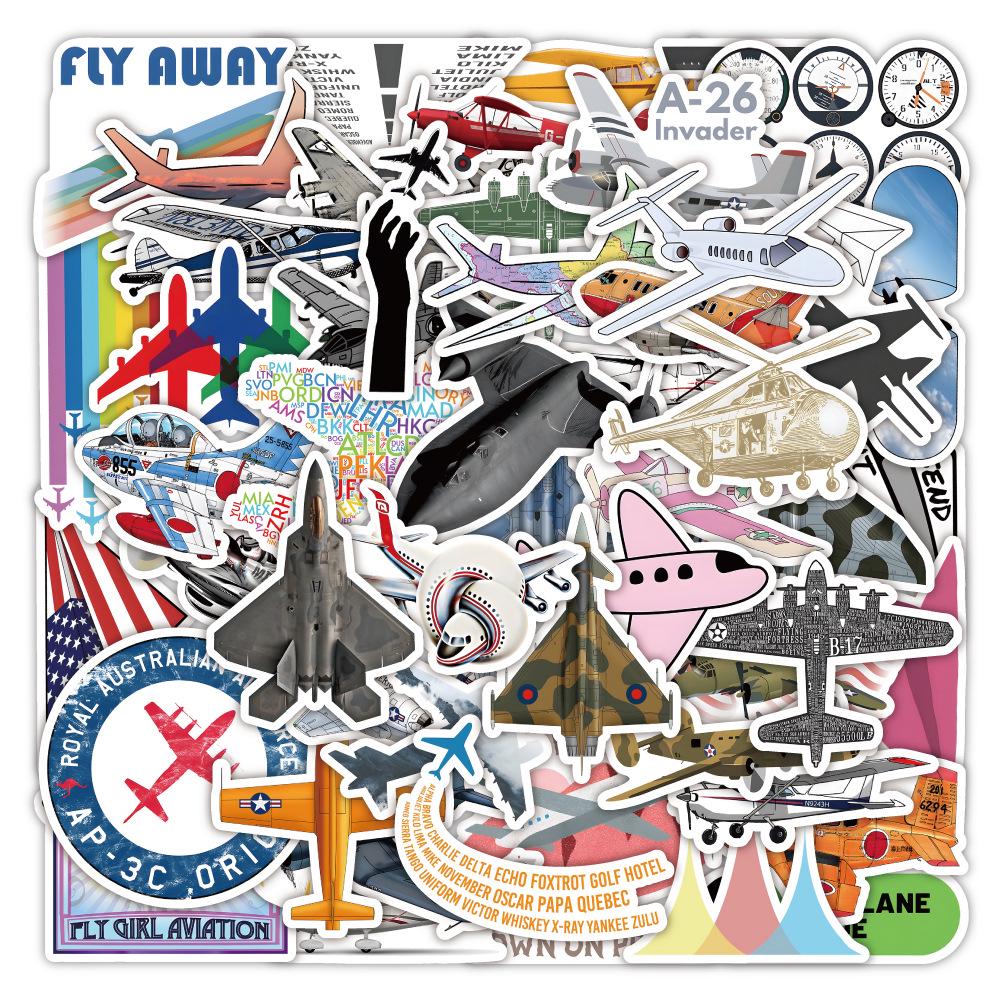 50 Cartoon Airplane Graffiti Stickers: Creative and Trendy DIY for Laptops and Cars