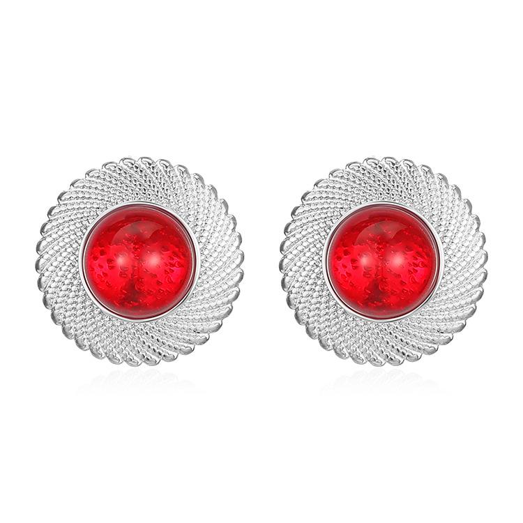 

Ретро-стиль, круглые инкрустированные серьги из нержавеющей стали, женские легкие роскошные высококачественные серьги с покрытием 18 карат