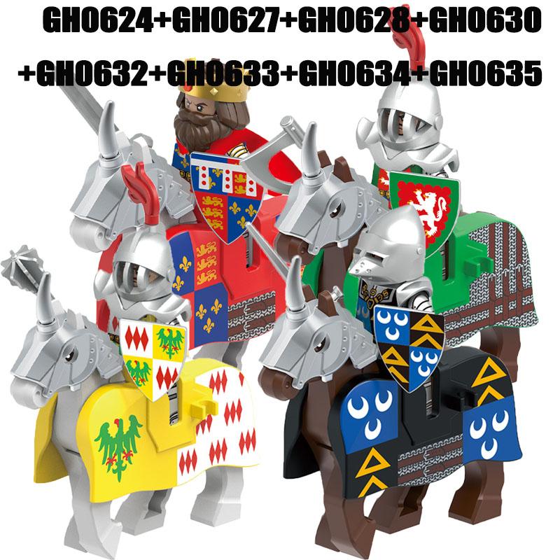 Medieval Military Europe King Soldier Figures Building Blocks Castle Lion Knight Sword Infantry Weapon Warrior Bricks Toys Gifts