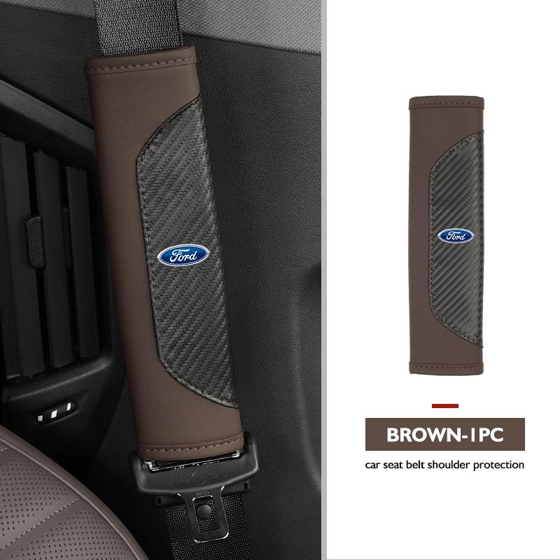 Luxury Carbon Fiber Splicing Seat Belt Cover Car Accessories For Ford Escort KA Flex Everest KA Expedition Falcon Fusion