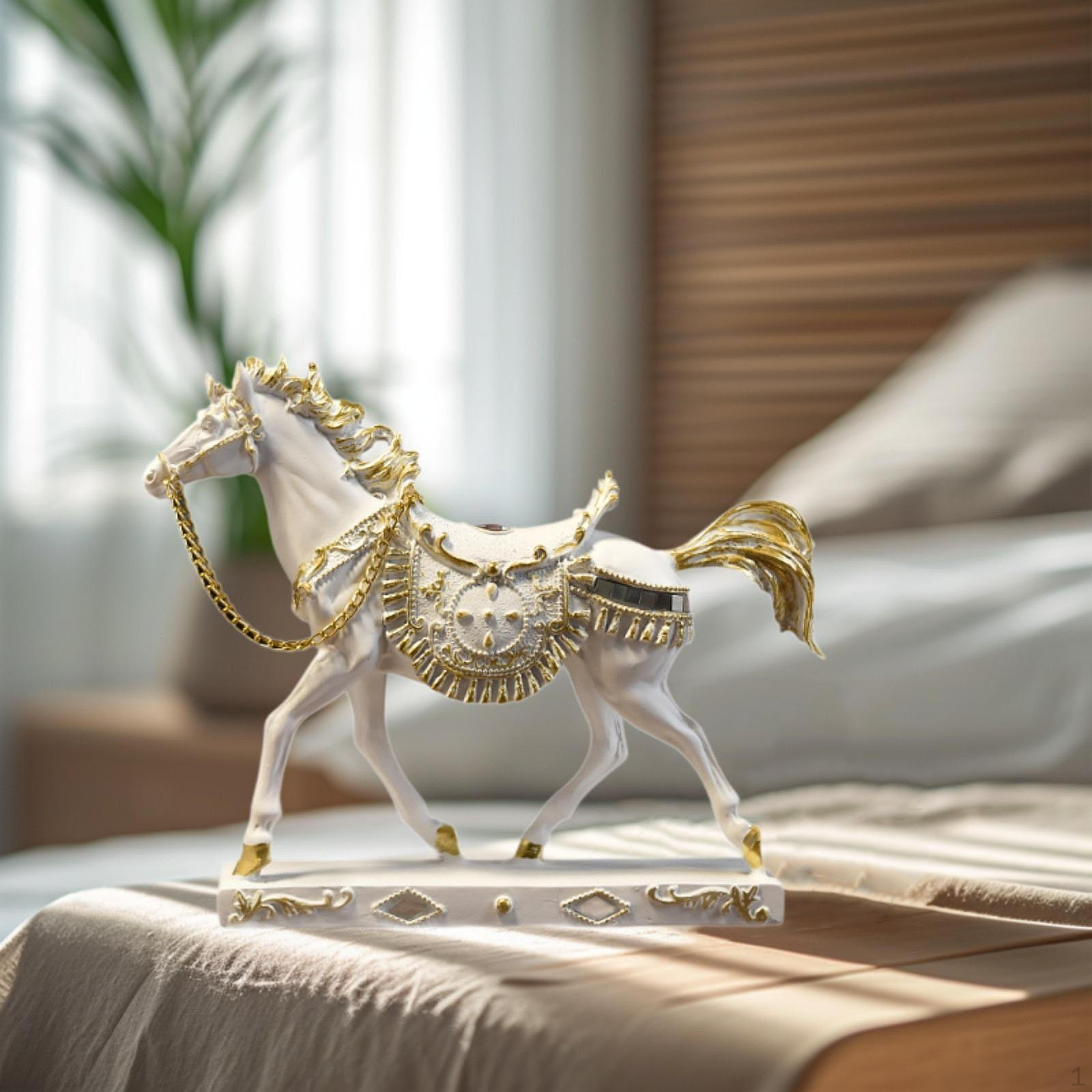 

Элегантная скульптура лошади для домашнего декора и подарочной коллекции белый