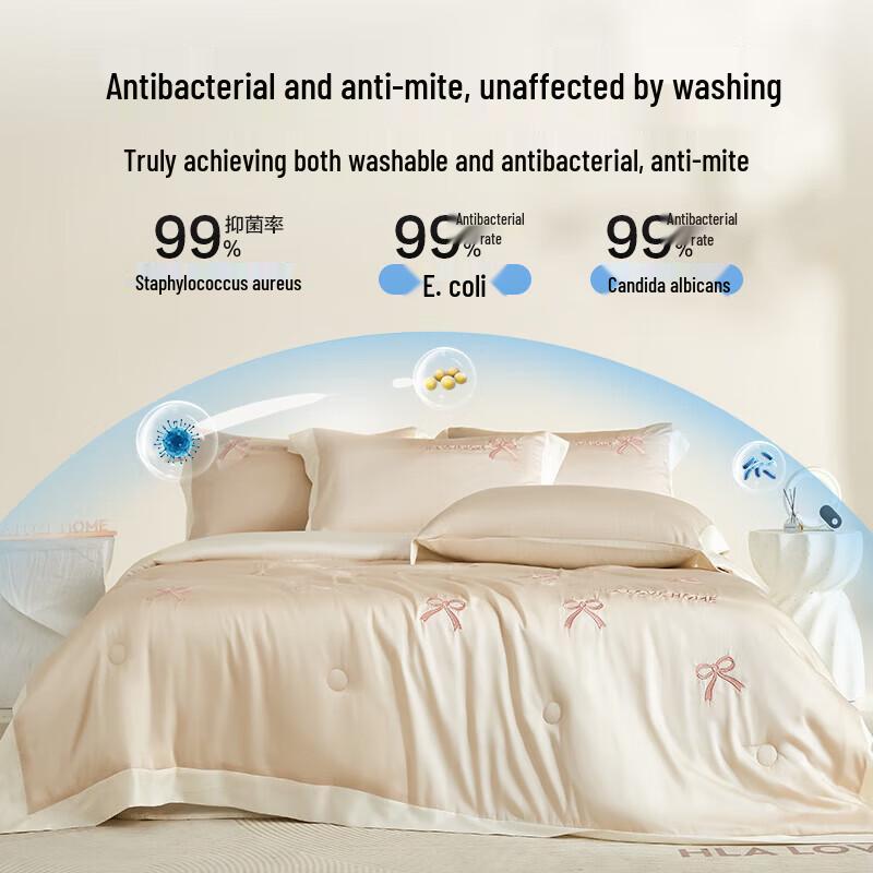 HLA Antibacterial Machine Washable Ice Silk Summer Quilt