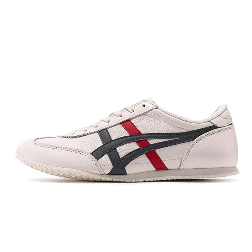 Onitsuka Tiger Machu Racer 811 Manufacturing, Ripped Hand Rolled Breathable Low top Casual Shoes Unisex White Brown Red 1183B770-100(Team80-)