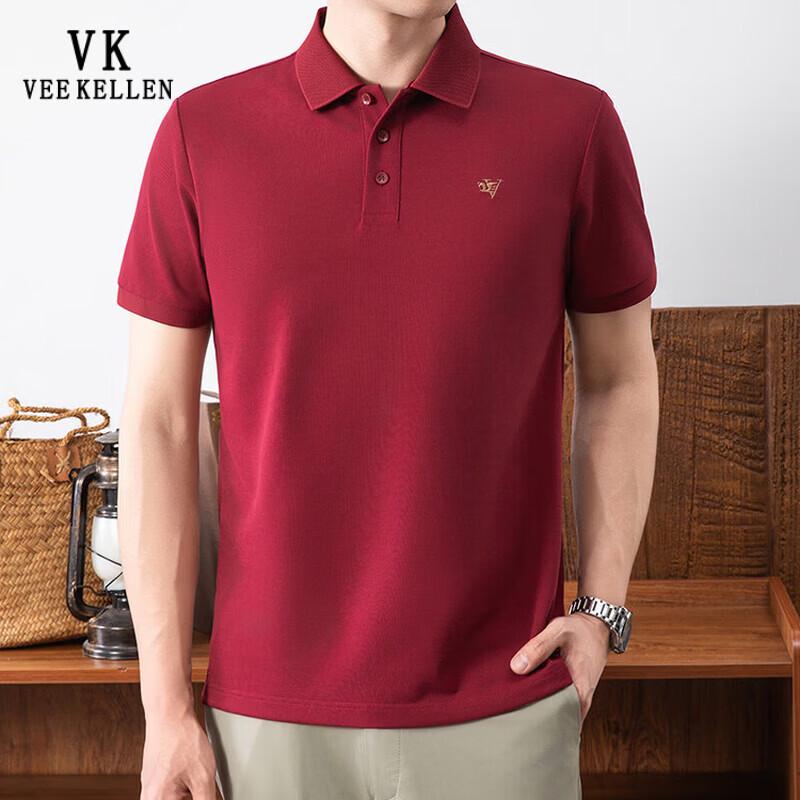 Мужская летняя рубашка-поло в стиле business casual VEE KELLEN L вино красного