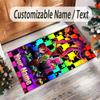 Personalizovaný krystalový sametový koberec s vlastním jménem a textem, protiskluzový koberec Poppy Playtime pro domácí dekoraci