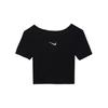 Nike Solid Color Round Neck Casual Short Sleeve T-Shirt Women Tops Black FN3665-010
