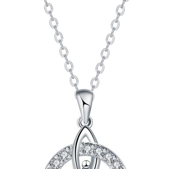 Celtic Knot Necklace Witches Knot Birthstone Necklace Sparkling Celtic Symbol Necklace Wiccan Spiritual Jewelry Gift for Women Mom Wife Girlfriend