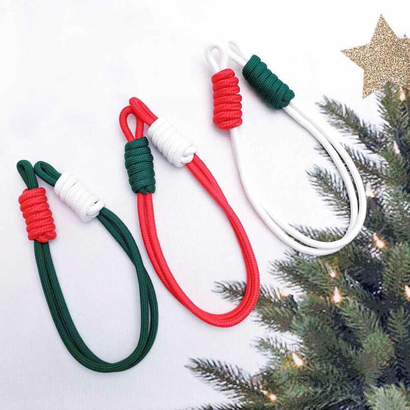Christmas Color Rope Strap Keyring Key Holder green