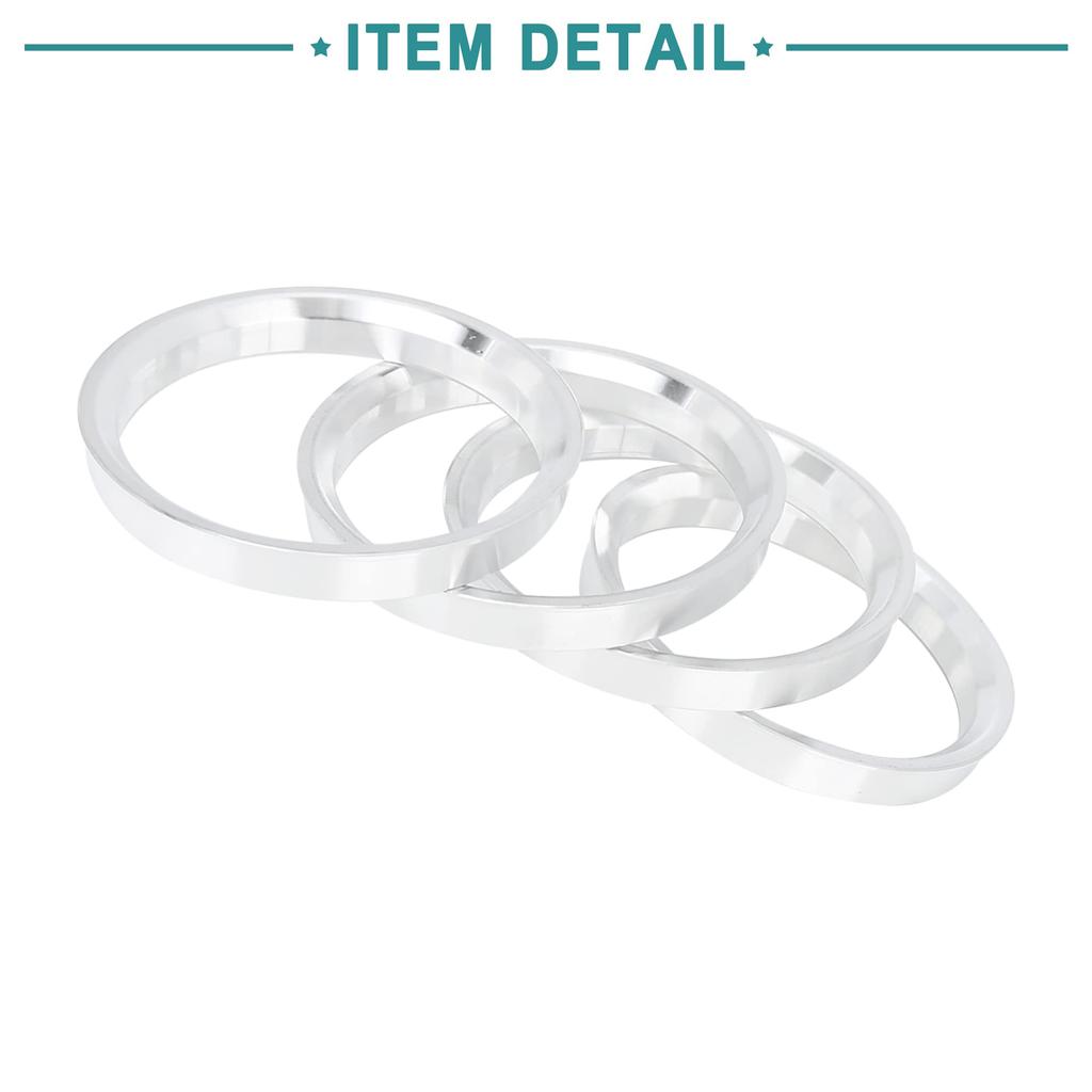 ACROPIX 72.6-64.1 mm Hub Centering Ring Silver Tone 4pcs