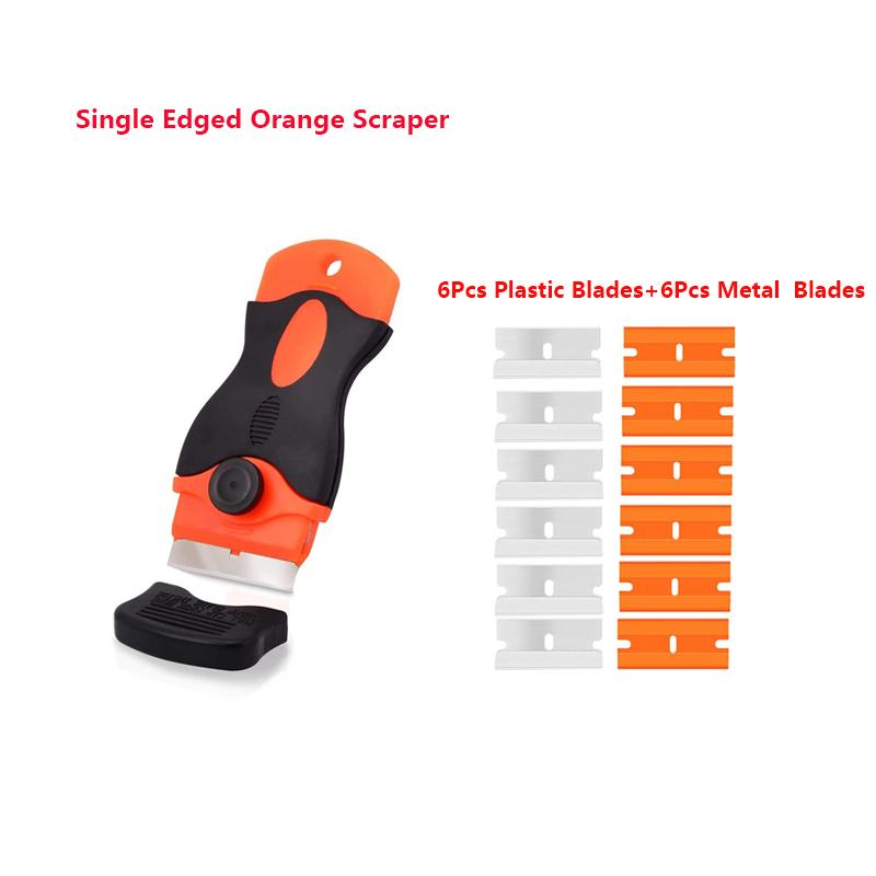 Plastic/Metal Razor Blade Scrapers for Car Window Vinyl Film Sticker Cleaning Glass Ceramic Dust Dirty Remover Tool Squeegee