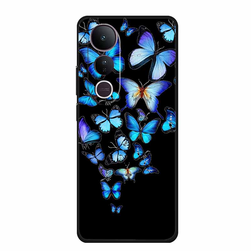 For Vivo V50 Lite Phone Case V 50 lite Coque Cute Cartoon Black Silicone Soft Back Cover For Vivo V50 Lite 5G 4G Case V50lite