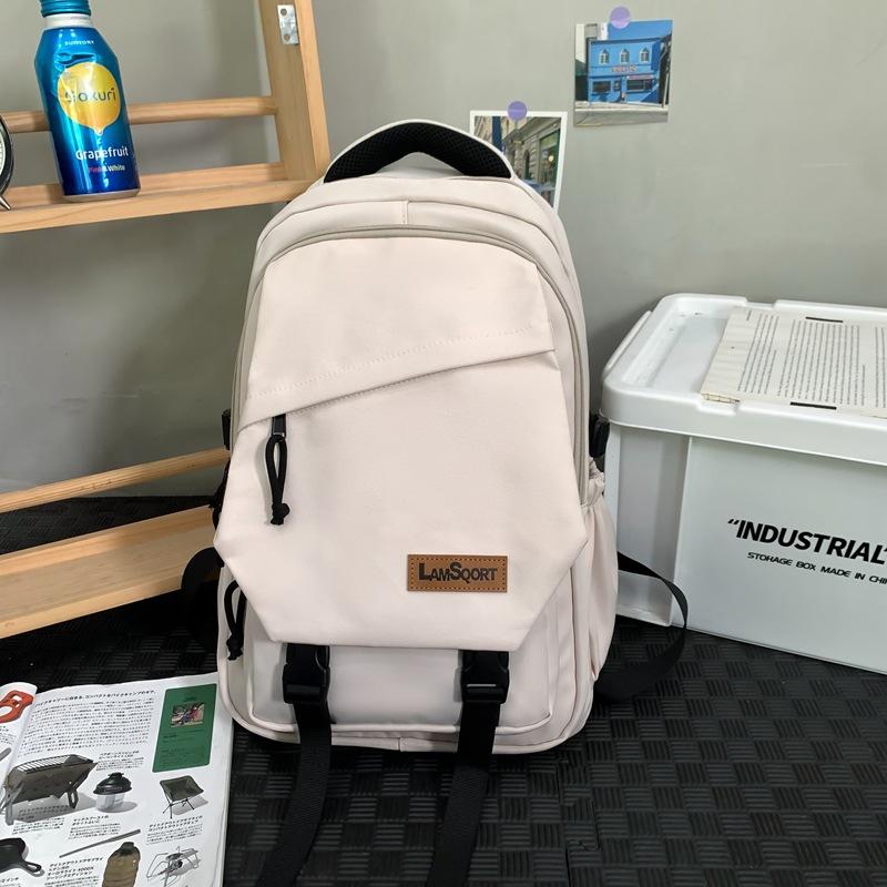 Einfarbiger Studenten-Schulrucksack Damen Große Kapazität Reise-Rucksack Herren Computer-Rucksack