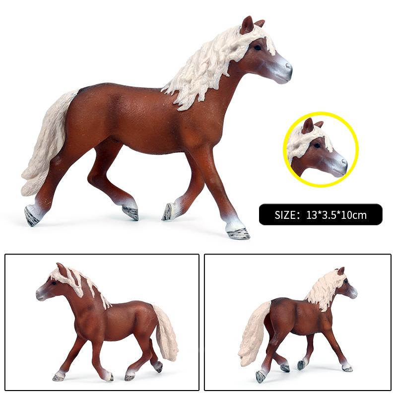 Oenux Original Forest Wild Steed Farm Animal Horse Realistic Model Action Figures Haflinger Ferghana horse PVC Figurines Toy Kid