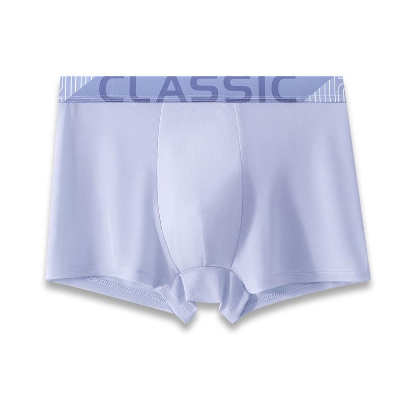 4 Stück Sommer Eis Seide Herren Unterwäsche Flache Ecken Teenager Jungen Atmungsaktiv Vier Ecken Unterwäsche Boxer Brief