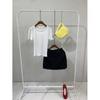 C S In The Room  Free  DiTTo Ribbed Square neCk Puff ShorT Sleeve T ShirT 3Color