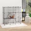 Small Animal Cage of 31 Panels Pet Playpen for Kittens Rabbits Chinchillas 105x45x105 Cm Black