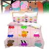 Peppa Pig 3D Digitaldruck Bettbezug Kissenbezug Set für Kinder Schlafzimmerdeko