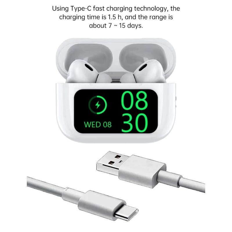 WT 1 Earbuds Touch Screen Headphones Wireless Earphones with Led Visible Display Earpiece for Sports Musics