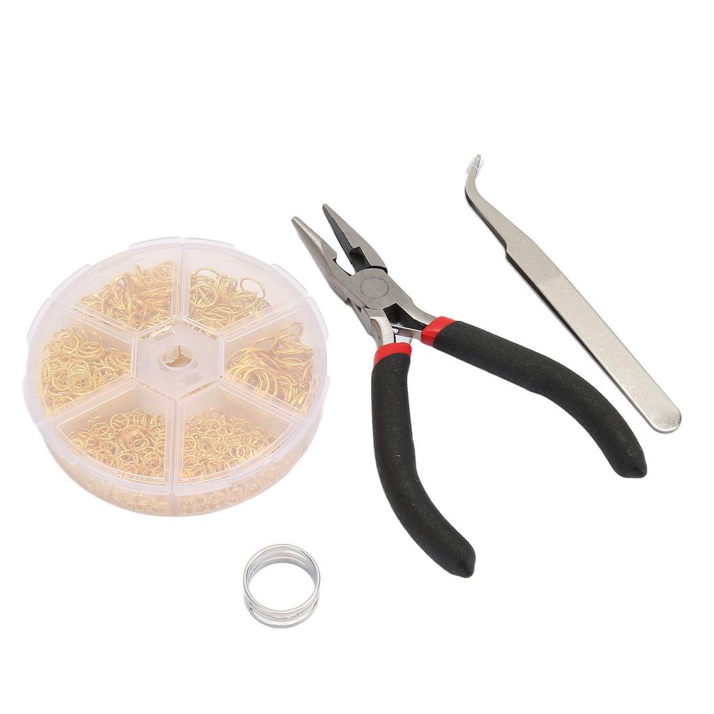 Jump Rings Assorted Size Smoothing Colorfast Sturdy Alloy Steel Jewelry Making Rings with Pliers