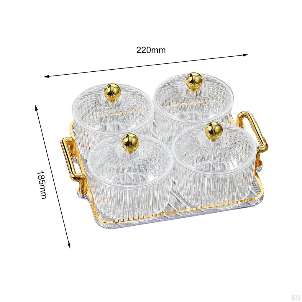 Caddy Serving Platter Condiment Tray,Serving Bowls Cookies Jar,Fruit Snacks for