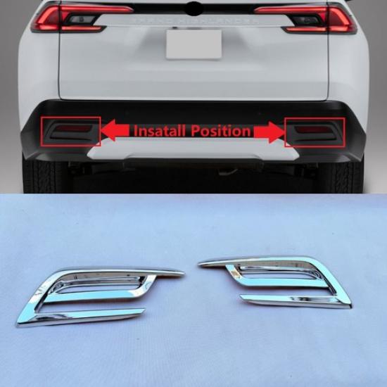 Rear Bumper Fog Light Cover Trim Chrome For 24-25 Toyota Grand Highlander ABS