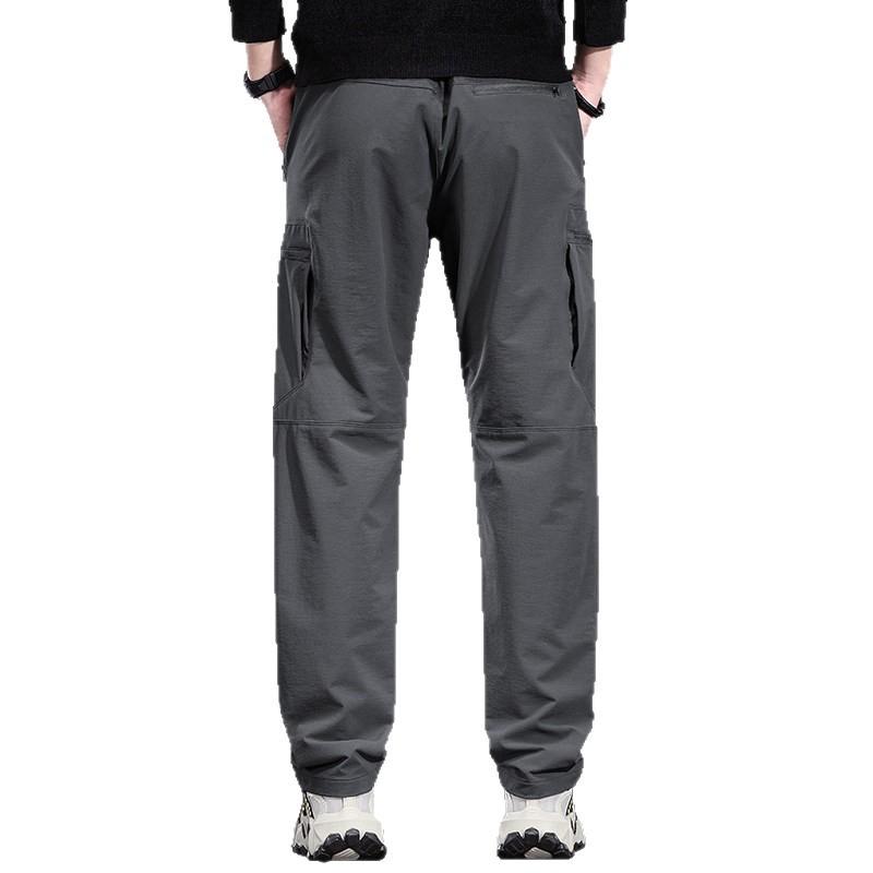 Waterproof Elastic Charging Casual Pants Men's Spring New Straight Hiking Pants Outdoor Three-proof Pants Men