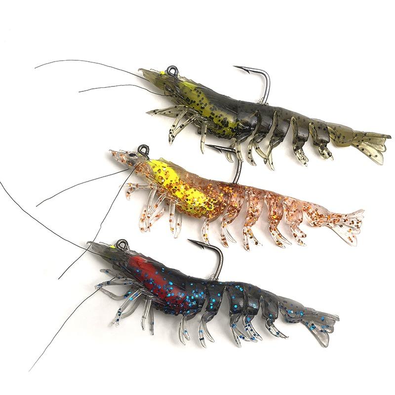 8 Cm / 7 G Soft Shrimp Lure With Hooks Segmented Lures Realistic Swimming Lures Saltwater Fishing