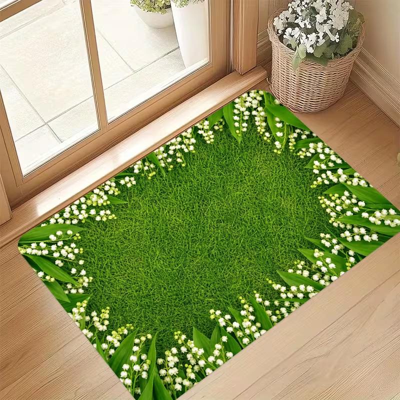 Tropical Monstera Leaf Doormat Green Plant Print Soft Entrance Rug Indoor Outdoor Minimalist Home Decor Front Door Mat