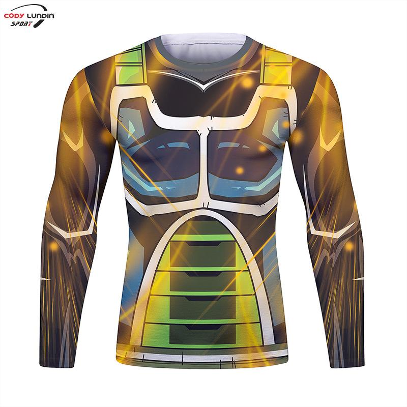 Maglia Compressione Palestra Uomo Anime GOKU Costume Cosplay T-Shirt Asciugatura Rapida Manica Lunga Fitness Bodybuilding Allenamento Magliette Sportive