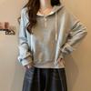 Women's Half-Zip Hooded Sweatshirt - Lightweight, Trendy Loose-Fit Long Sleeve for Spring & Autumn 2023