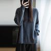Women's Wool Hooded Pullover Sweater Coat - Loose Fit, Side Slit, Casual & Versatile Knit for Autumn/Winter