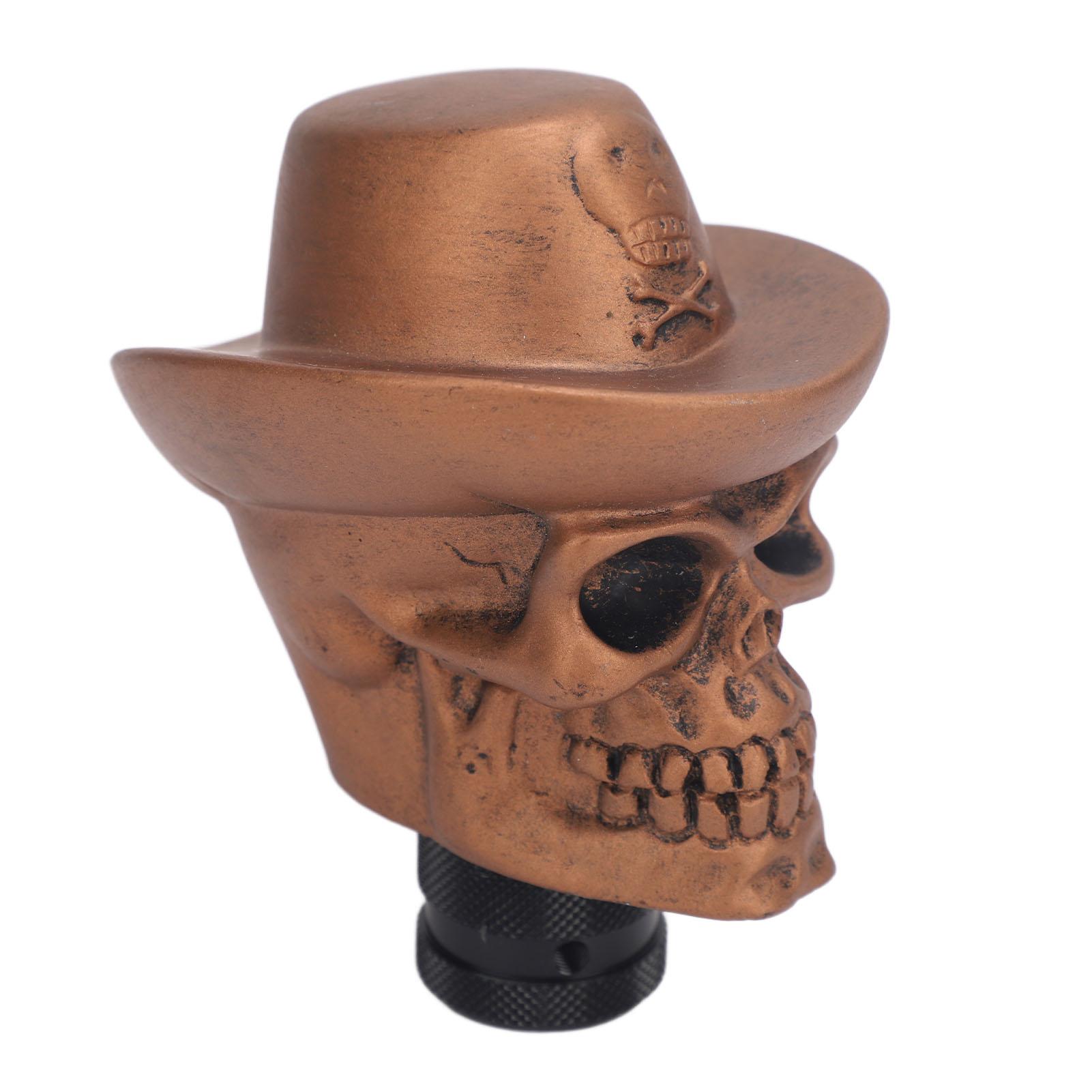 

Ручка переключения передач в виде черепа с 3 адаптерами Крутой внешний вид Улучшение опыта вождения Рычаг переключения передач античный бронзовый