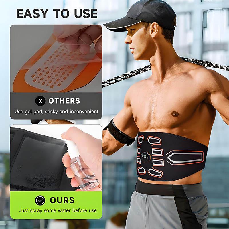 Abdominal Toning Belt Muscle Toner Smart Ems Muscle Stimulator Ab Trainer Usb Charge Body Massager Weight Loss Fitness Equipment