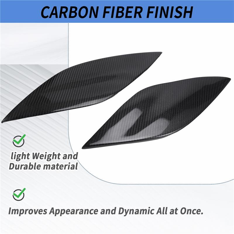 Car Headlight Eyebrows Eyelids Carbon Fiber Stickers Trim Cover Headlight Lid For FIAT BRAVO 2007+-M53K