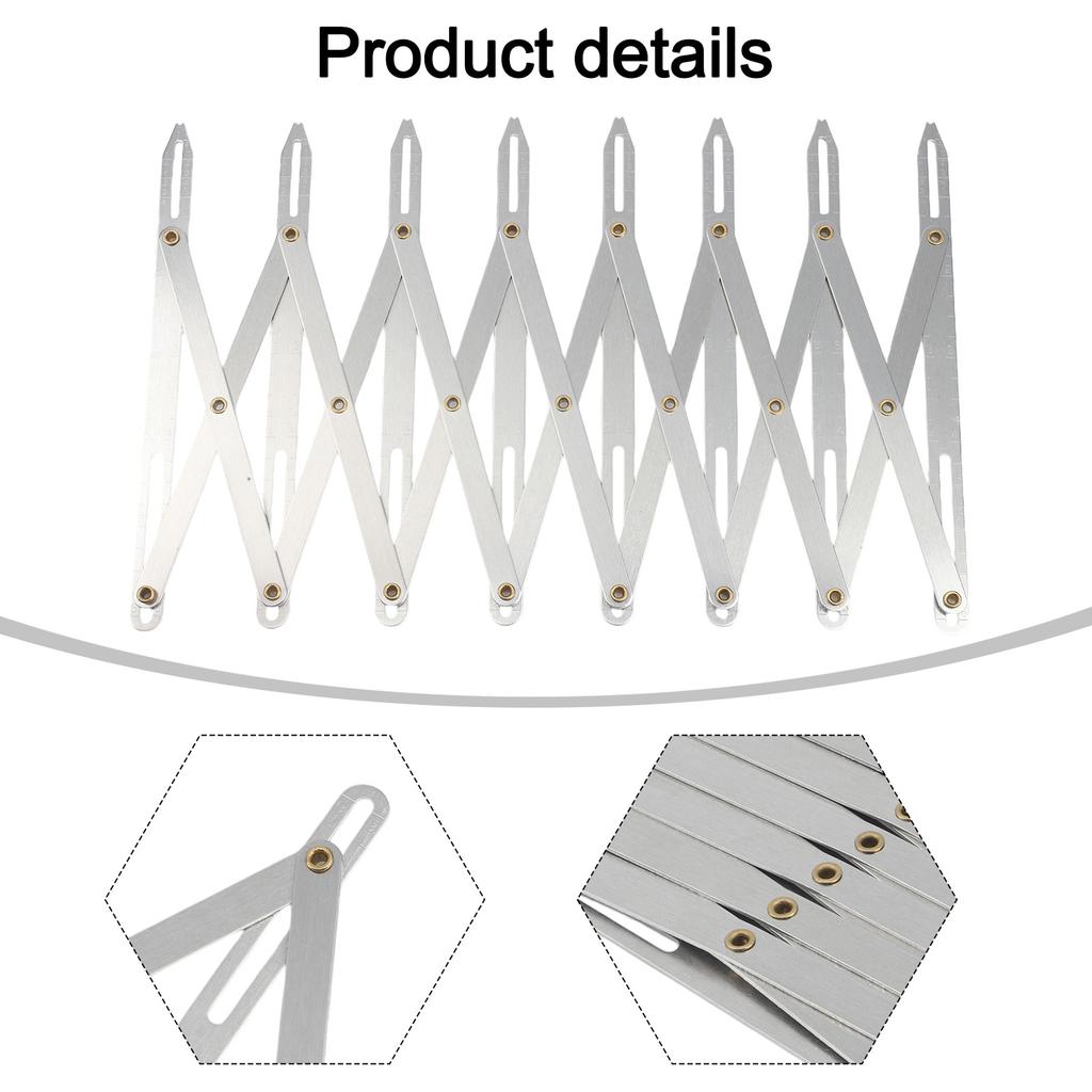 Button Spacing Tool Expandable Sewing Gauge Accessory Metal Construction Lightweight Portable Precise Measurements