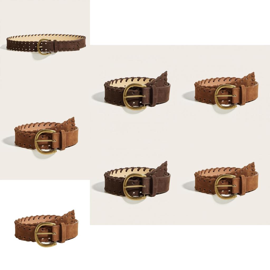 Damenmode Gürtel mit Vintage handgefertigtem Seil und Dornschließe für Freizeit- und Bürokleidung