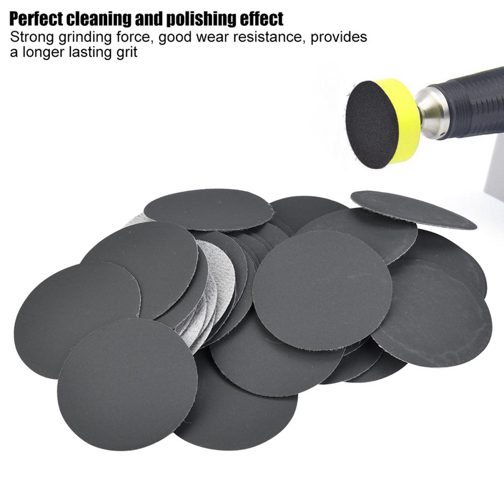 50pcs Hook and Loop 50mm Sander Disc Sanding Polishing Paper Pads Abrasive Sandpaper (#1500)