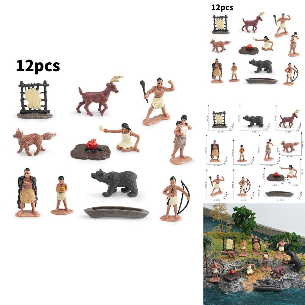 American Indians Figurine Model Set With Plastic Material For Educational Display And Collecting