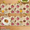 4pcs Coffee Cup Pattern Placemats Washable Suitable for Festival Parties Ballroom Decor Home Kitchen Table Decorations Cafes Hotels And Other Dive