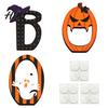 Solid Wood Halloween Signs Wooden BOO Ornaments for Tabletop Tiered Tray Decor Theme Room Decor Creative Letter Decorations Festive Holiday