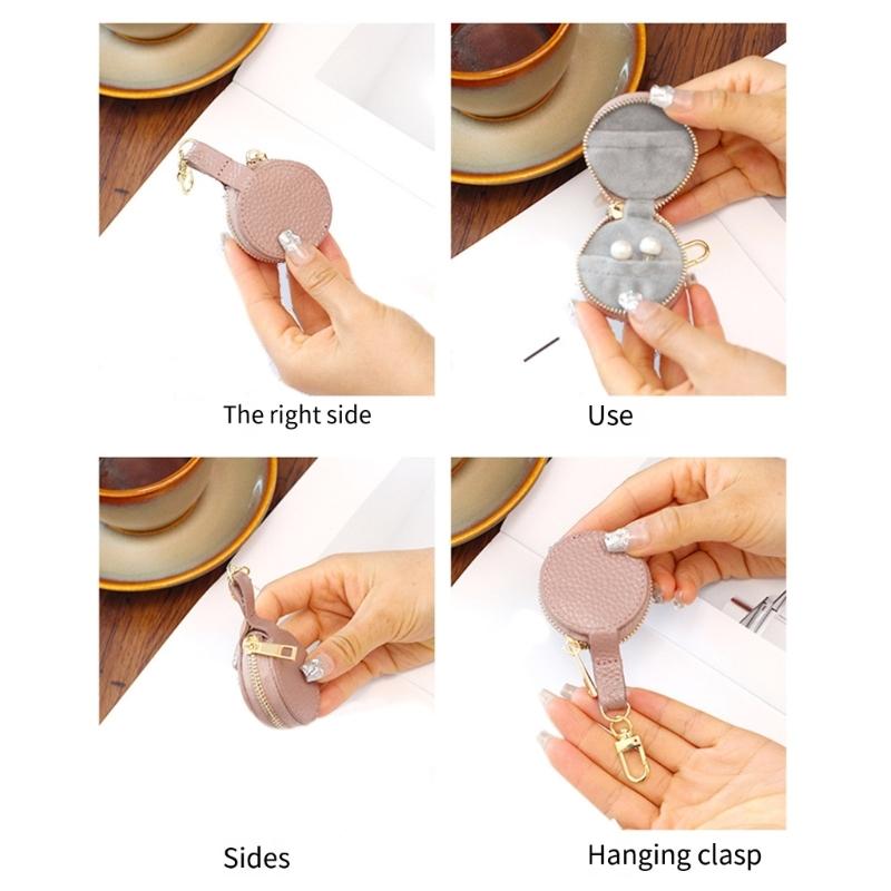 Stylish Leather Jewelry Container Modern Packaging Bag for Jewelry Storage Practical Storgae Organizer for Women Girls