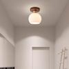 Mengpao Light Luxury Walnut Brass Chinese Corridor Ceiling Light