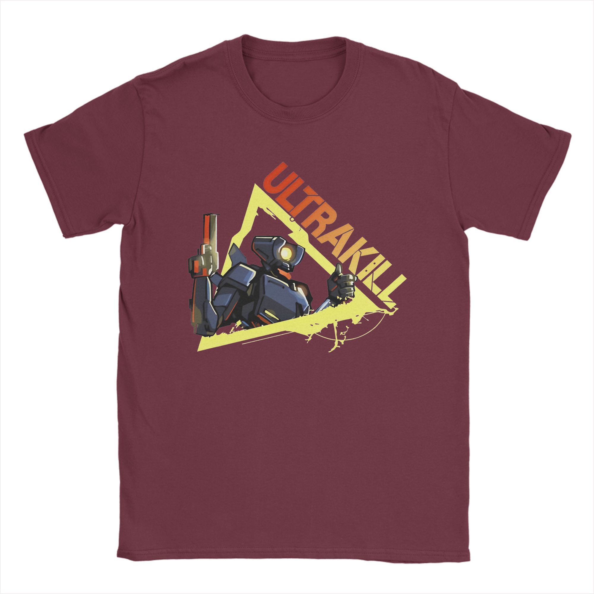 

Чоловічі футболки Ultrakill Shooting Game Blood is Fuel V1 Rock Tee Shirt з короткими рукавами та O-подібним вирізом, 100% бавовна, літній одяг XXXL коричневий