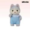 Kid Dolls Animal Dolls Small Commodities OrnamentsCat Family Animal Figure Poodle Flocked Shaggy Forest DIY Gift
