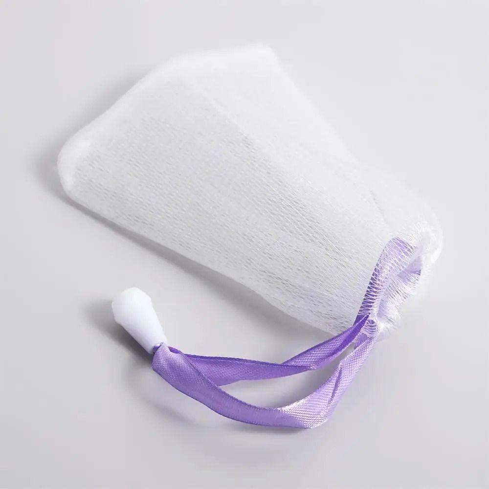50Pcs Double Layer Bath Foaming Mesh Bags with Drawstring Soap Bubble Bags  for Facial Cleanser