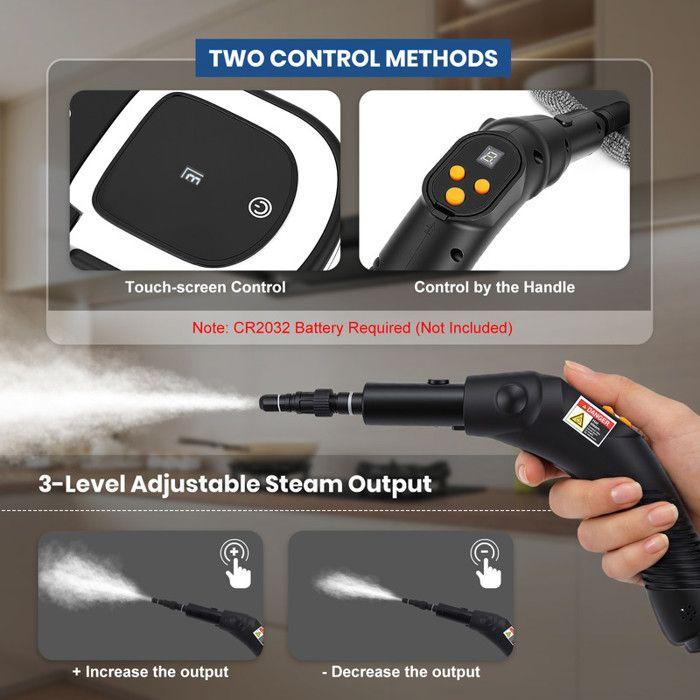 Steam Cleaner 1500 W – 3 Bar, 105 °C, 1.6 L Tank, Multifunction for Floors Carpets Fabrics Auto Kitchen