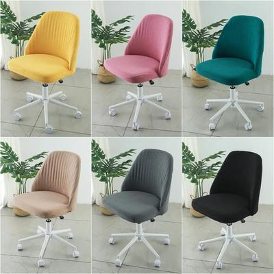 Mid-Back Armless Task Chair Cover Solid Color Dining Chair Slipcovers Elastic Scandinavian Chairs Cover For Kitchen El Home