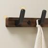 Nordic Style Wooden Clothes Hook Punch-Free 3/4/5 Hooks Clothes Hanger Wall Mounted Bathroom Storage Rack Bathroom